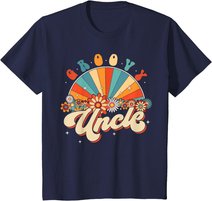 Groovy Uncle Retro Rainbow Floral 60s 70s Hippie Costume T-Shirt