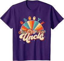 Groovy Uncle Retro Rainbow Floral 60s 70s Hippie Costume T-Shirt