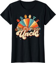 Groovy Uncle Retro Rainbow Floral 60s 70s Hippie Costume T-Shirt