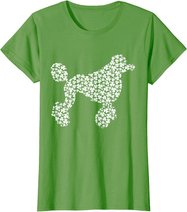 Standard Poodle Dog Cute Shamrock St Patricks Day T-Shirt