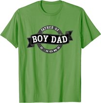 Boy Dad Father Of 2 Sons - Vintage Best Dad Design T-Shirt