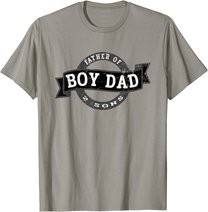 Boy Dad Father Of 2 Sons - Vintage Best Dad Design T-Shirt