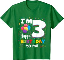 Kids 3rd Birthday Three 3yr Happy Birthday Girl & Boy 3 Years Old T-Shirt
