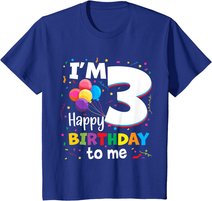 Kids 3rd Birthday Three 3yr Happy Birthday Girl & Boy 3 Years Old T-Shirt