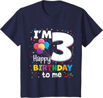 Kids 3rd Birthday Three 3yr Happy Birthday Girl & Boy 3 Years Old T-Shirt