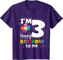 Kids 3rd Birthday Three 3yr Happy Birthday Girl & Boy 3 Years Old T-Shirt