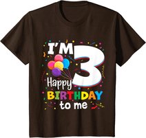 Kids 3rd Birthday Three 3yr Happy Birthday Girl & Boy 3 Years Old T-Shirt