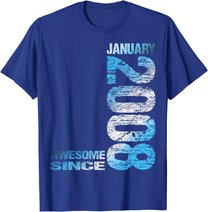 Awesome Since January 2008 15th Birthday Born 2008 T-Shirt