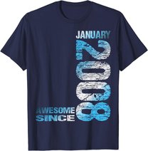 Awesome Since January 2008 15th Birthday Born 2008 T-Shirt