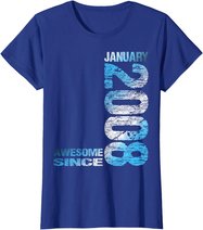Awesome Since January 2008 15th Birthday Born 2008 T-Shirt