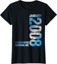 Awesome Since January 2008 15th Birthday Born 2008 T-Shirt
