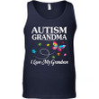 Butterfly Autism Grandma I Love My Grandson Awareness Tank Top