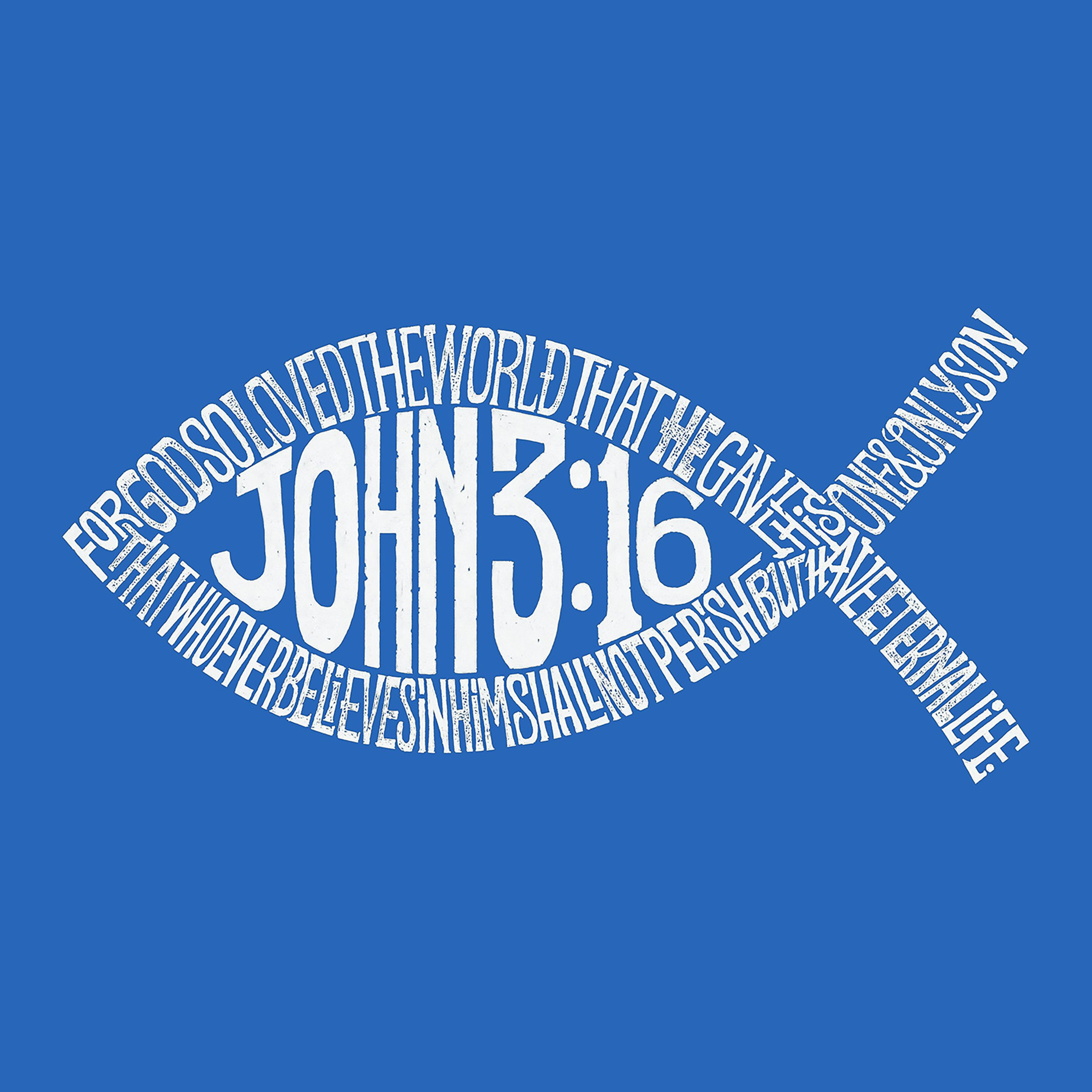 La Pop Art  Women'S Premium Word Art Flowy Tank Top - John 3:16 Fish Symbol