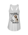 I Asked God For A Friend He Sent Me A Beagle Ladies Flowy Tank