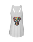 Colorful Elephant Gift For Animal Lovers Ladies Flowy Tank
