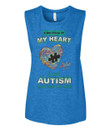 A Big Piece Of My Heart Has Autism And He'S My Son Ladies Flowy Tank