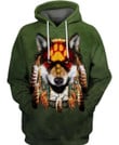 Native American Wolf Pullover Unisex Hoodie Bt01