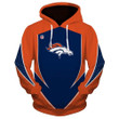 Nfl Denver Broncos Unisex Zip 3D Hoodie Sweatshirt