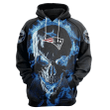 New England Patriots Skull 3D Hoodie Sweatshirt For Fans Men Women All Over Printed Hoodie