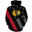Chicago Blackhawks And American Flag 3D Hoodie