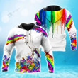 Lgbt Rainbow Unicorn Unisex 3D Hoodie All Over Print Kmchd