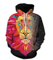 Colorful Geometric Lion Pullover Unisex Hoodie Bt01