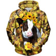 Cow Love Cow Sunflower Unisex 3D Hoodie All Over Print Kmaej