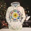 Colorful Guitar Music Hippie Unisex 3D Hoodie All Over Print Kmbwk
