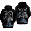 Personalized Football Fog Hoodie With Your Name & Number Bt09