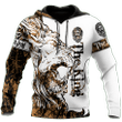 3D The Alpha King Lion Tattoo Over Printed Hoodie Bt12