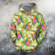 Catalina Macaw Parrot And Flower Shirt Hoodie Bt08