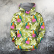 Catalina Macaw Parrot And Flower Unisex Hoodies Bt16