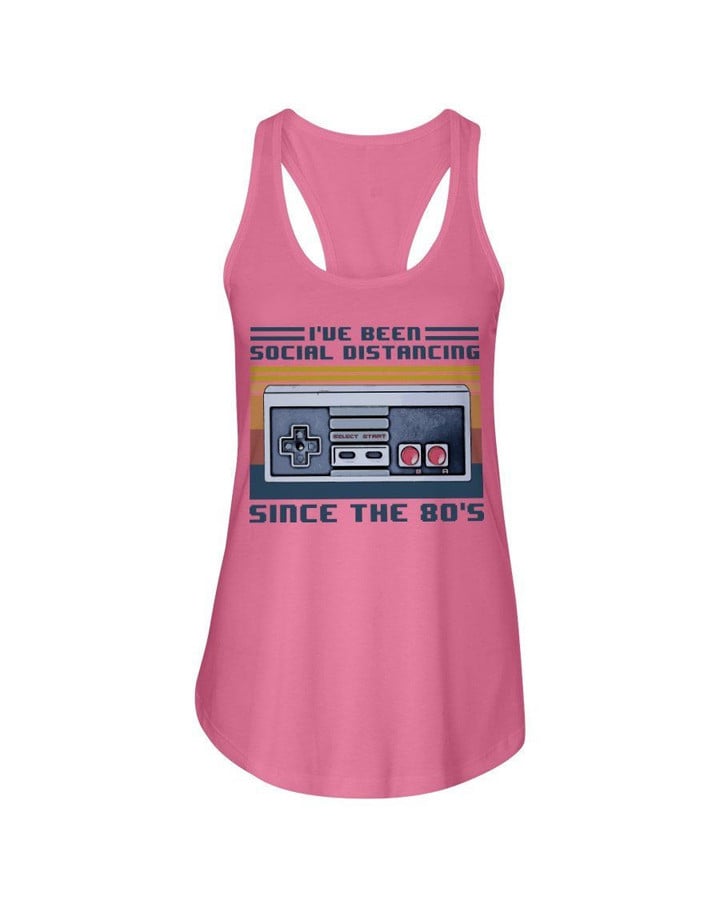 I'Ve Been Social Distancing Since The 80's Retro Vintage Ladies Flowy Tank
