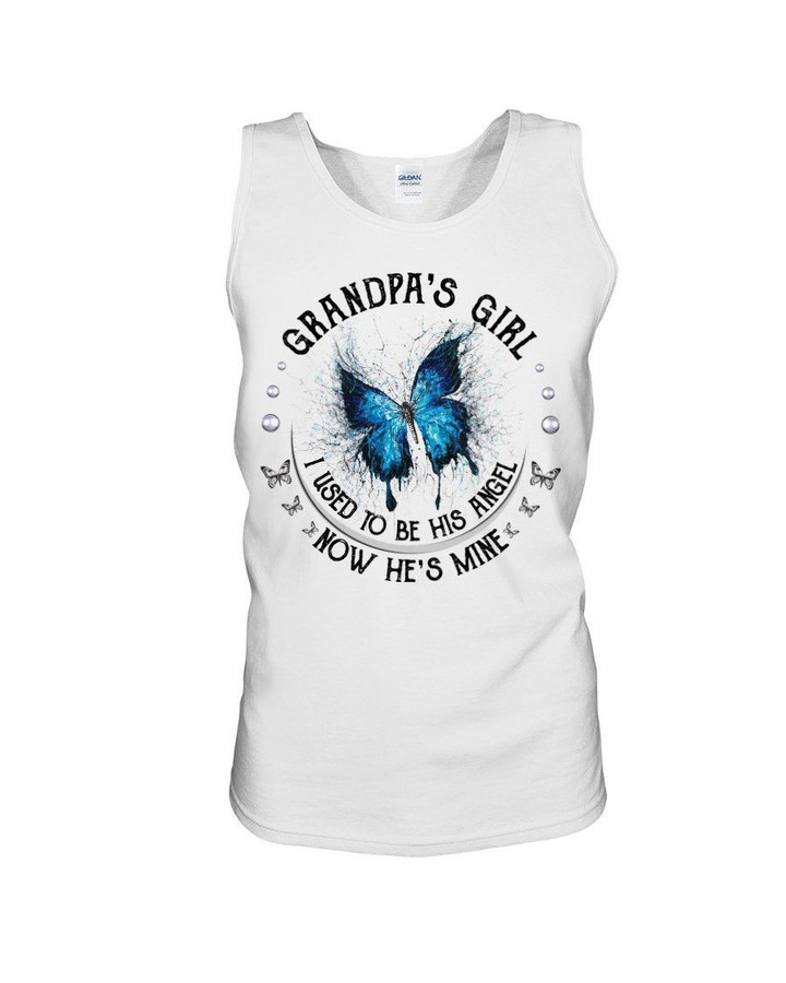 Blue Butterfly Gift For Grandpa I Used To Be His Angel Unisex Tank Top