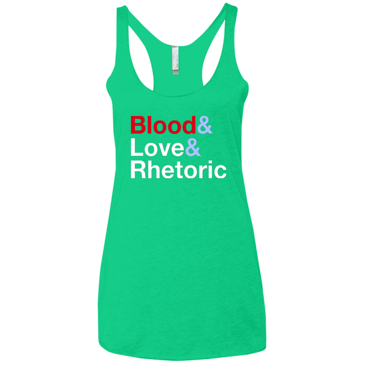 Blood Love Rhetoric Womens Triblend Racerback Tank