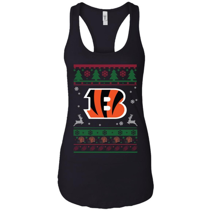 Cincinnati Bengals Logo Football Teams Ugly Christmas Sweater Women Tank