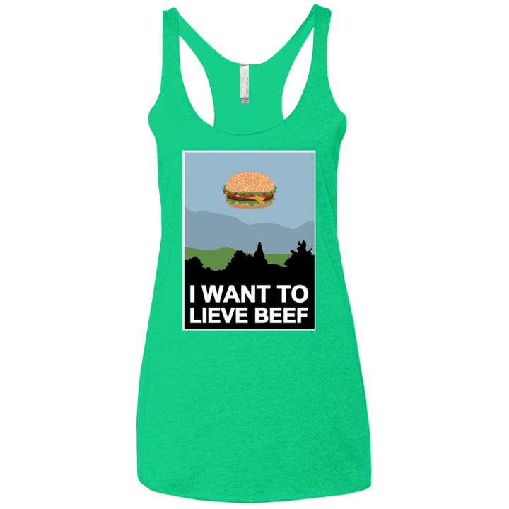 I Want To Lieve Beef Womens Triblend Racerback Tank