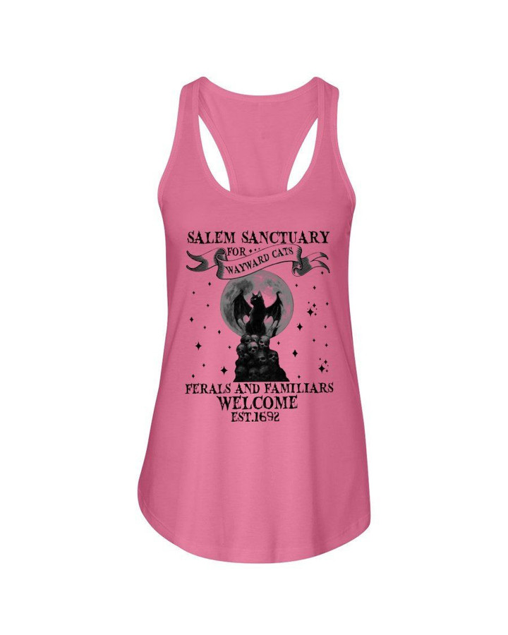 Salem Sanctuary For Wayward Cats Ferals Familiars Welcome Trending Ladies Flowy Tank