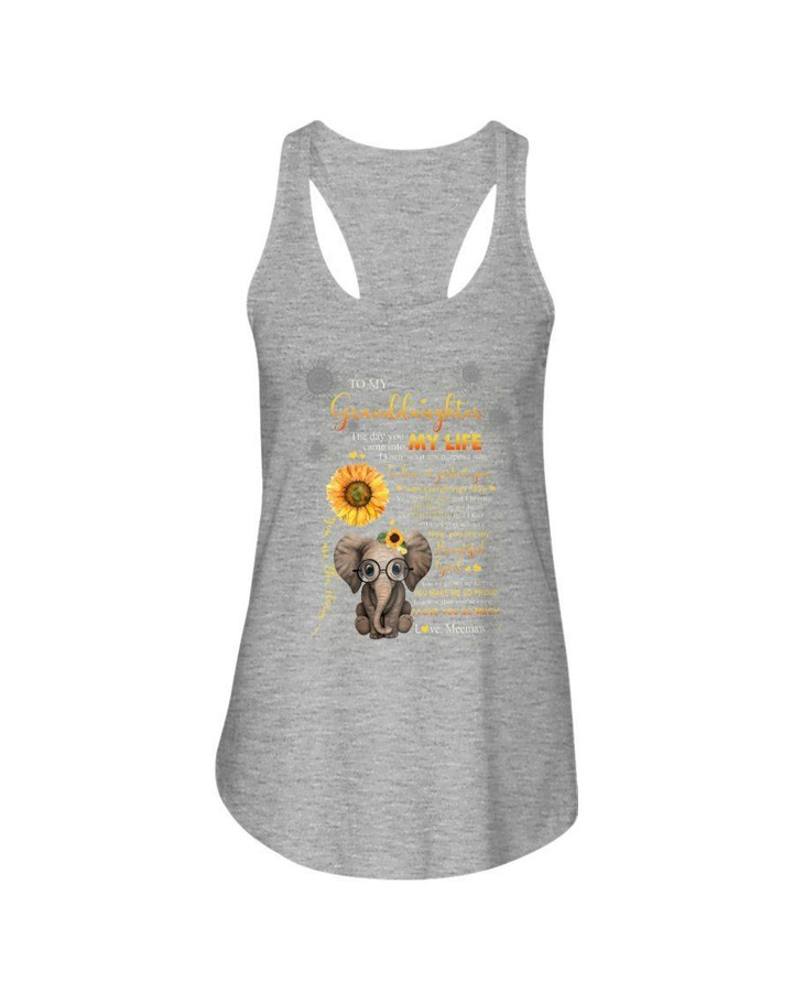 The Day You Came Into My Life Elephant Sunflower Meemaw Gift For Granddaughter Ladies Flowy Tank