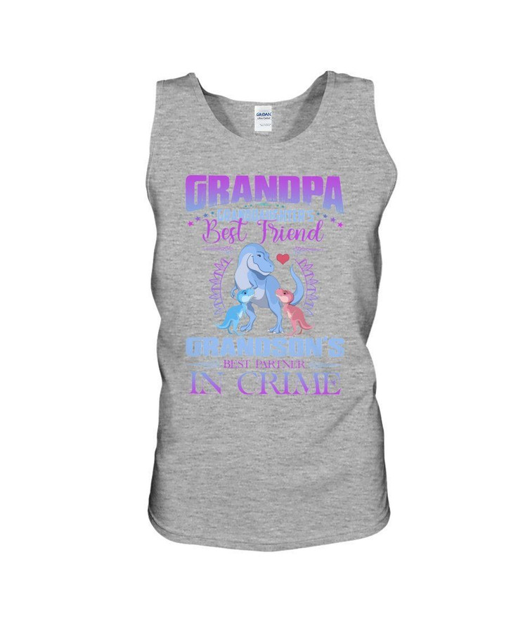 Gift For Grandpa Dinosaur Best Friend And Great Partner In Crime Unisex Tank Top