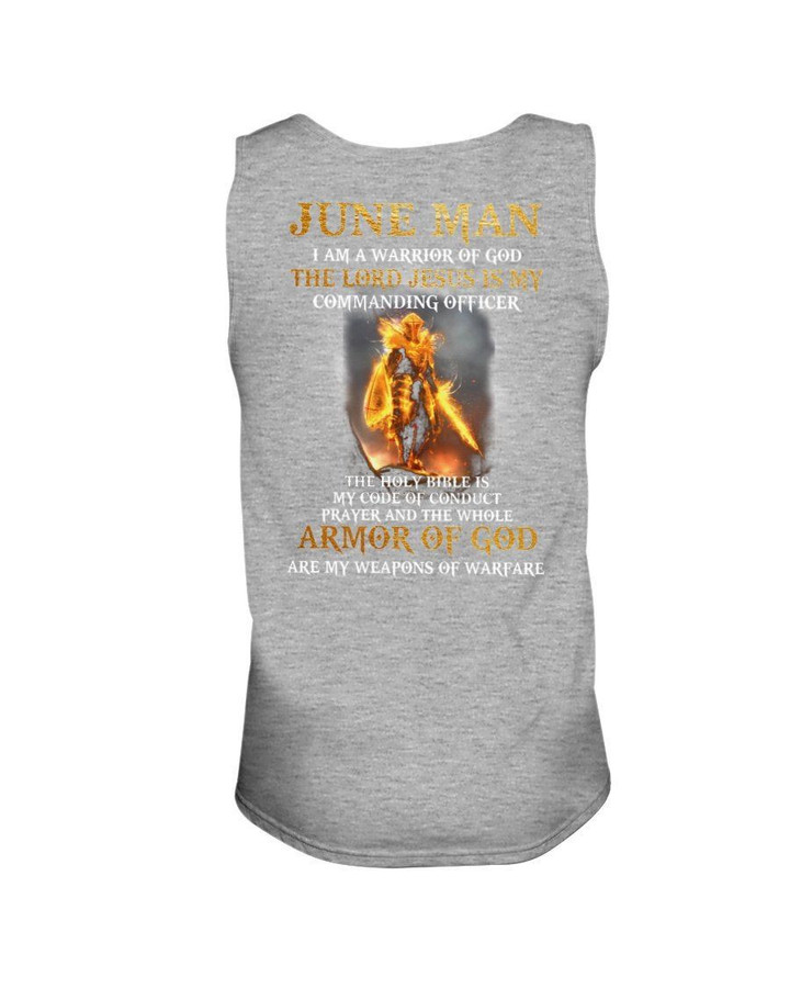 June Man The Lord Jesus Is My Commanding Officer Armor Of God Unisex Tank Top