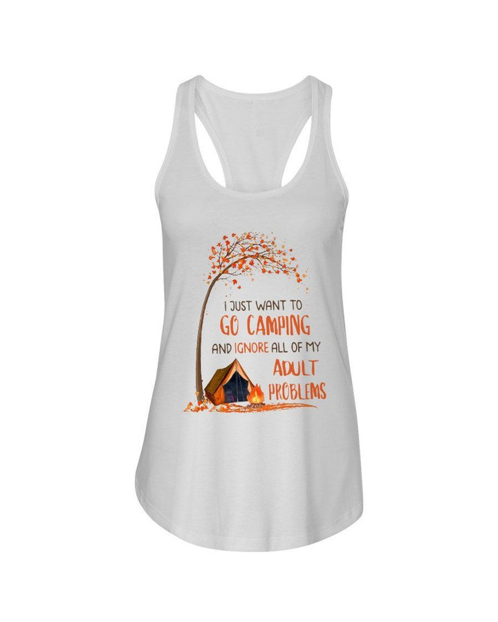 Just Want To Go Camping Ladies Flowy Tank