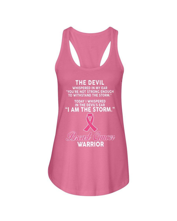 Breast Cancer Warrior- I Am The Storm Ladies Flowy Tank