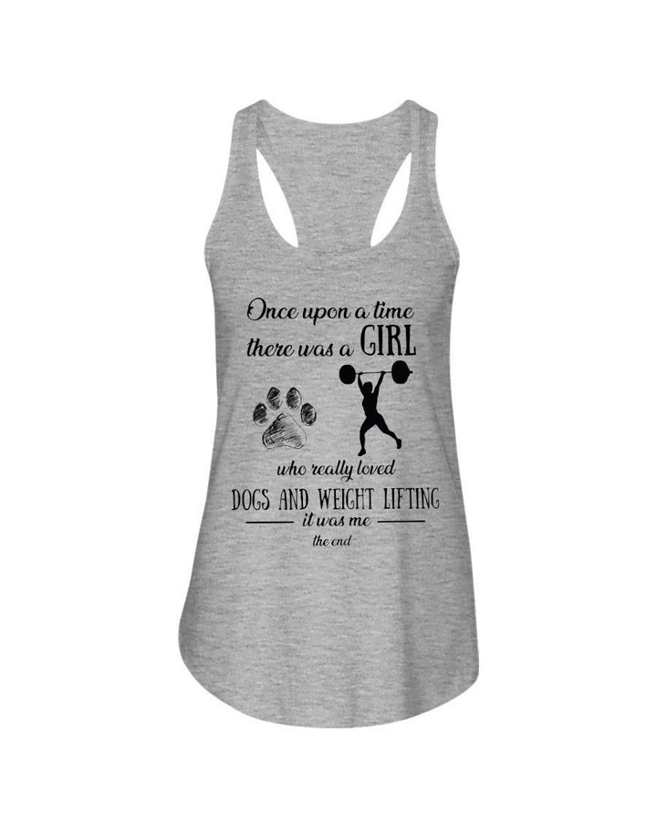 A Girl Who Love Dogs And Weight Lifting T-Shirt Ladies Flowy Tank