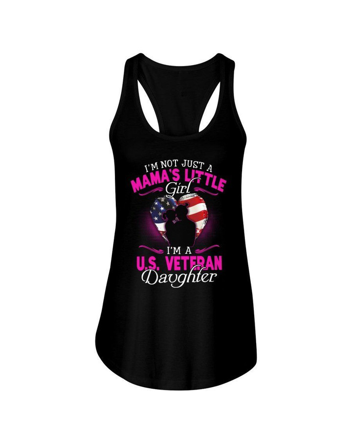 Us Veteran Mama Little Girl Veteran Daughter Ladies Flowy Tank