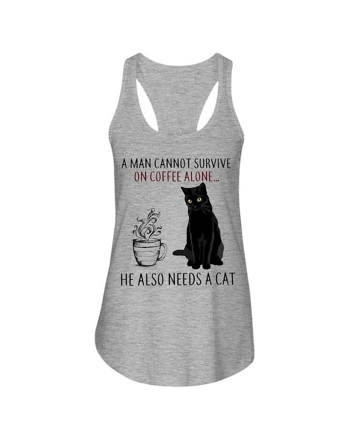 A Man Need Coffee And A Cat Ladies Flowy Tank