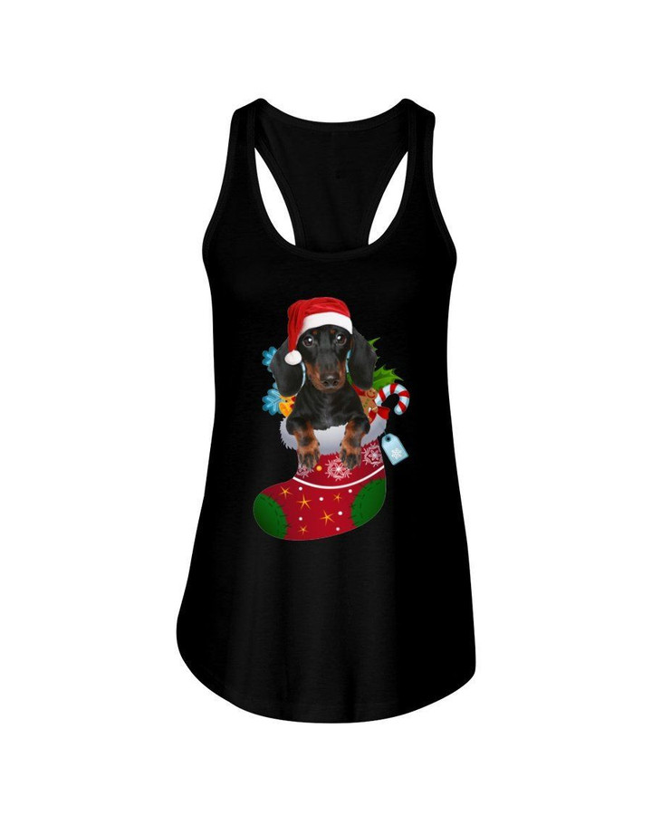 Dachshund In A Sock Christmas Cute Gift For Dachshunds Lovers Ladies Flowy Tank