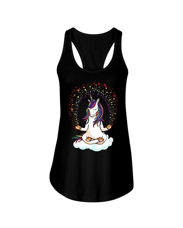 Yoga Unicorn Funny Custom Design Ladies Flowy Tank