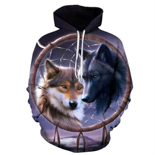 Dreamcatcher Wolf Art Pullover Unisex Hoodie Bt01
