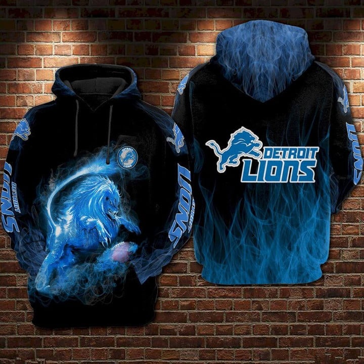 Detroit Lions Nfl Lions Smoke 3D Hoodie Sweatshirt